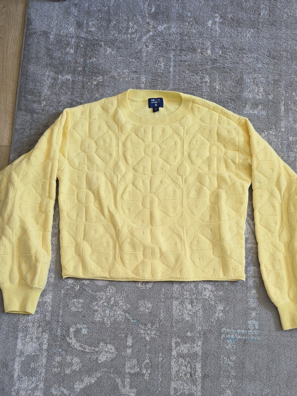 Roller Rabbit For Target Pale Yellow Geometric Crewneck Sweater